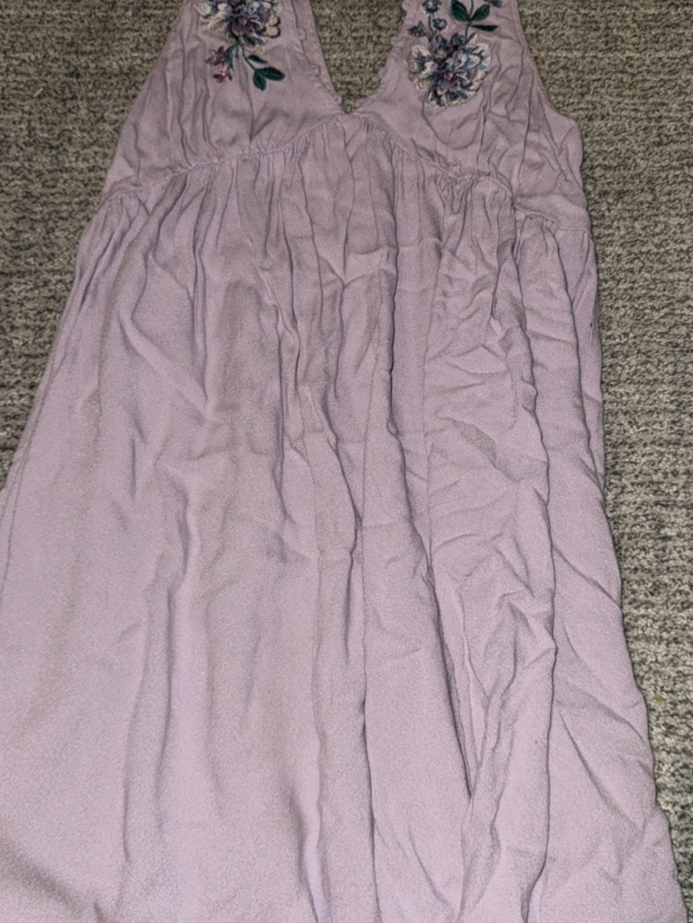 Aeropostale Lavender Embroidered Button-Trim Dress